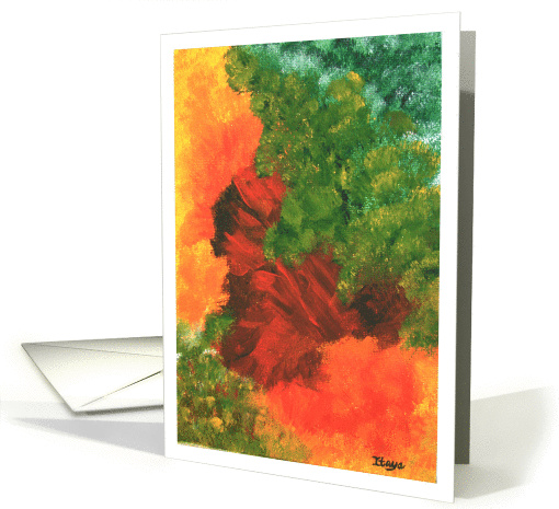 Autumn Equinox , Abstract Landscape Art Painting card (668745)
