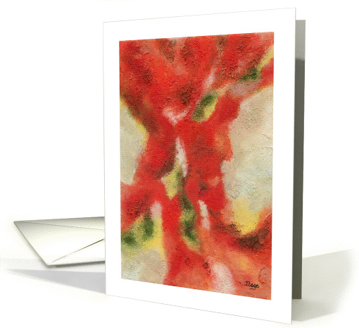 Ebb And Flow, Abstract Art, Texture Red and Orange Painting card