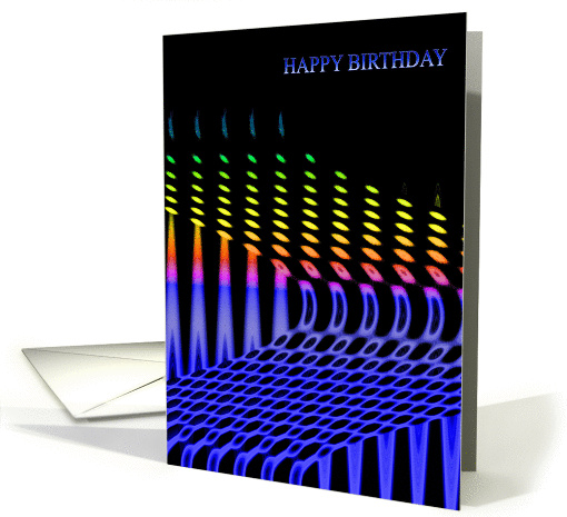 Happy Birthday Multicolour Wave Pattern card (370278)