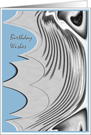 Birthday Wishes Silver and blue card