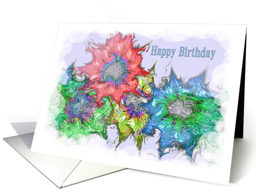 Happy Birthday Floral Design card (389490)