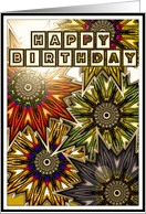 Autumn Colours Flowers Birthday card