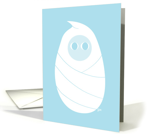 Baby Boy Roundhed Blue Welcome card (593469)