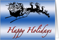 Happy Holiday Santa Sleigh-Blank card