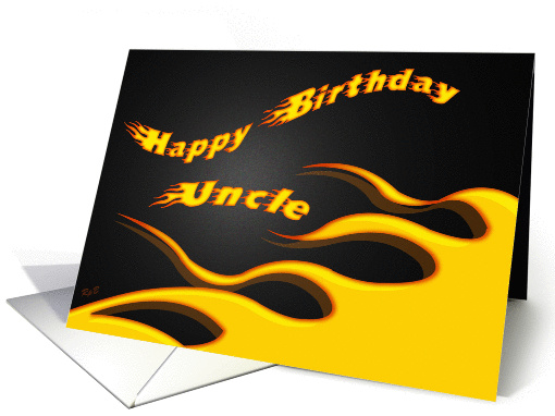 Racing Flame Birthday Uncle card (1215882)