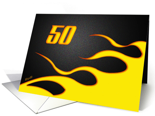 Racing Flame Birthday 50 card (1225782)