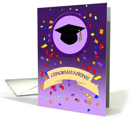 Confetti Lavendar Graduation card (1263086)