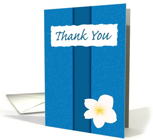 Plumeria Thank You - Blue card (444143)