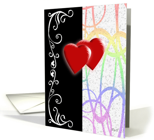 Heart with Rainbow Accents: Gay Valentine's card (546200)