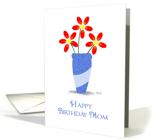 Mother's Birthday: 3 Red Flowers card (630421)