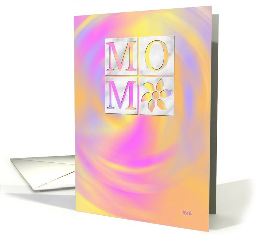 Pink/Orange/Yellow/Lavendar Swirl: Mother's Day card (635256)