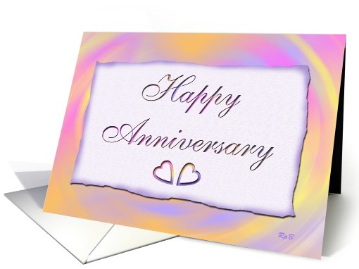 Happy Anniversary, Pink, Yellow, Violet Swirl card (666806)