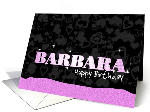 Birthday: Barbara Pink Sparkle-esque card (678320)