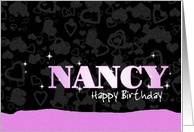 Birthday: Nancy Pink Sparkle-esque card