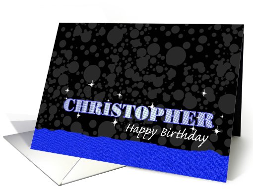 Birthday: Christopher Blue Sparkle-esque card (678364)