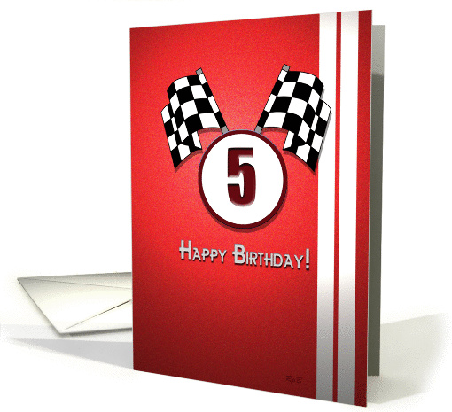 Red Racing Birthday: 5 card (823043)