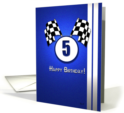 Blue Racing Birthday: 5 card (823054)
