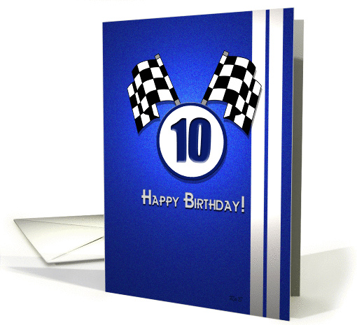 Blue Racing Birthday: 10 card (823059)