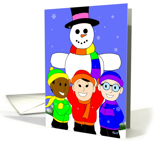 Rainbow Snowman: Gay Holiday card (849988)