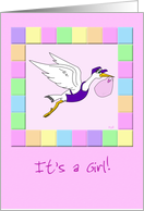 It’s a Girl: Stork Delivery Service card