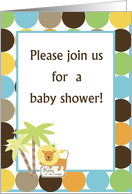 King of the Jungle Baby Shower Invitation card