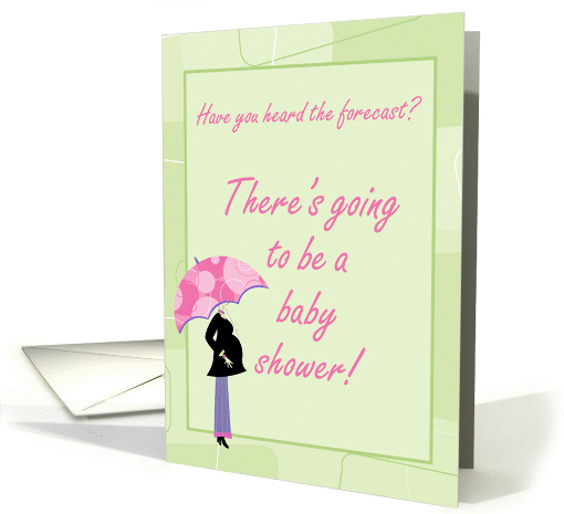 Modern Mom with Umbrella Baby Shower Invitation card (453575)