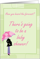 Modern Mom with Umbrella Baby Shower Invitation card