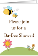Baby Shower Invitation, Buzzing Honey Bumble Bee with Baby Bee card