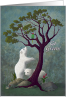 Go Green - Polar Bear Cubs In Tropical Environment card