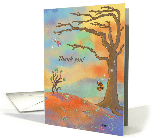 Thank You - Glowing Garden Fantasy Art card (939697)