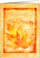 Autumn maple leaves retirement card