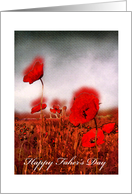 Happy Father’s Day, red poppies digital painting card