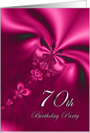 Elegant, silky, purple 70 Birthday party invitation card