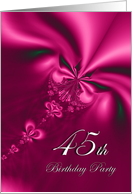 Elegant, silky, purple 45 Birthday party invitation card
