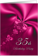 Elegant, silky, purple 35 Birthday party invitation card