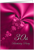Elegant, silky, purple 30 Birthday party invitation card