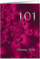 Elegant, silky, purple 101 Birthday party invitation card