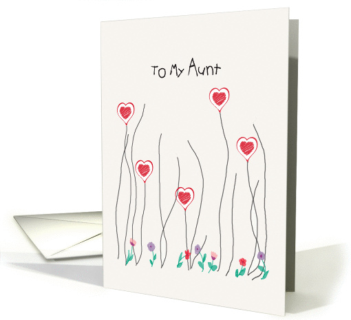 Valentine's Day Card for Aunt with Hearts and Flowers card (1020545)