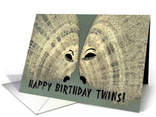 Twins Birthday Card with Pale Yellow Fish card (1044517)