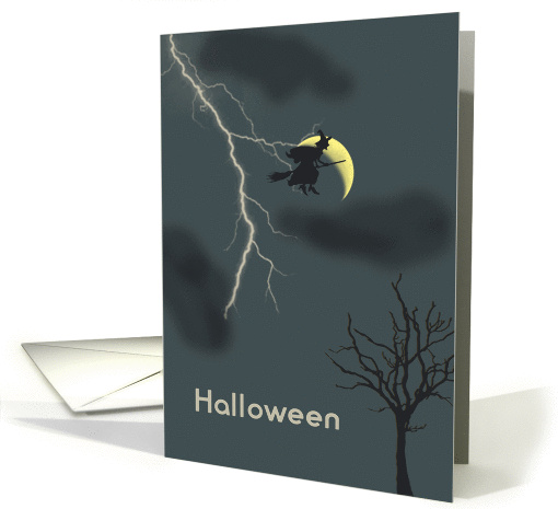 Halloween with Witch, Lightning and Moon card (1071439)