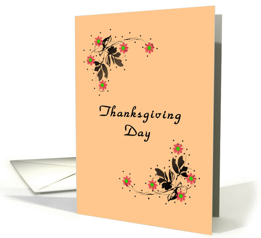 Thanksgiving Card with Floral Design card (1099022)