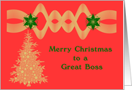 Christmas Card for Boss, with Decorated Tree card