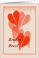 Forgiving Someone with Red Broken Hearts card