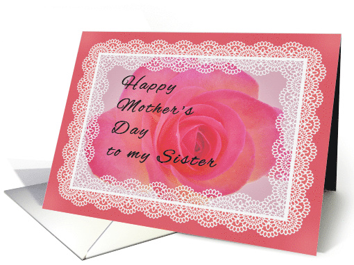 Mother's Day for Sister with Pink Rose card (1276938)