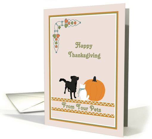 Happy Thanksgiving from Pets with Pumpkin card (1448382)