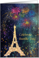 Bastille Day with Eiffel Tower & Fireworks card
