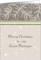 Christmas for your Great Manager Frosty Ferns card