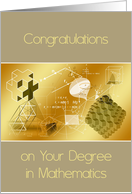 Congratulation on Degree in Mathematics card