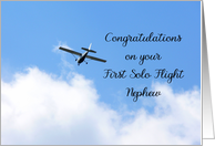 Congratulations on First Solo Flight for Nephew card