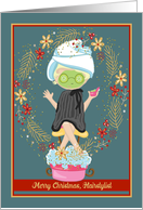 Christmas Design for Hairstylist in Green card